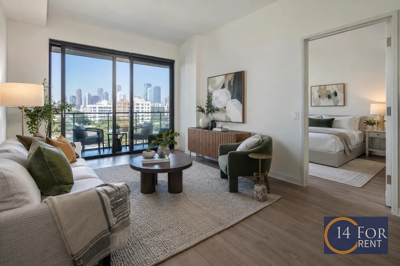 One-bedroom apartment interior featuring metro access in Los Angeles.