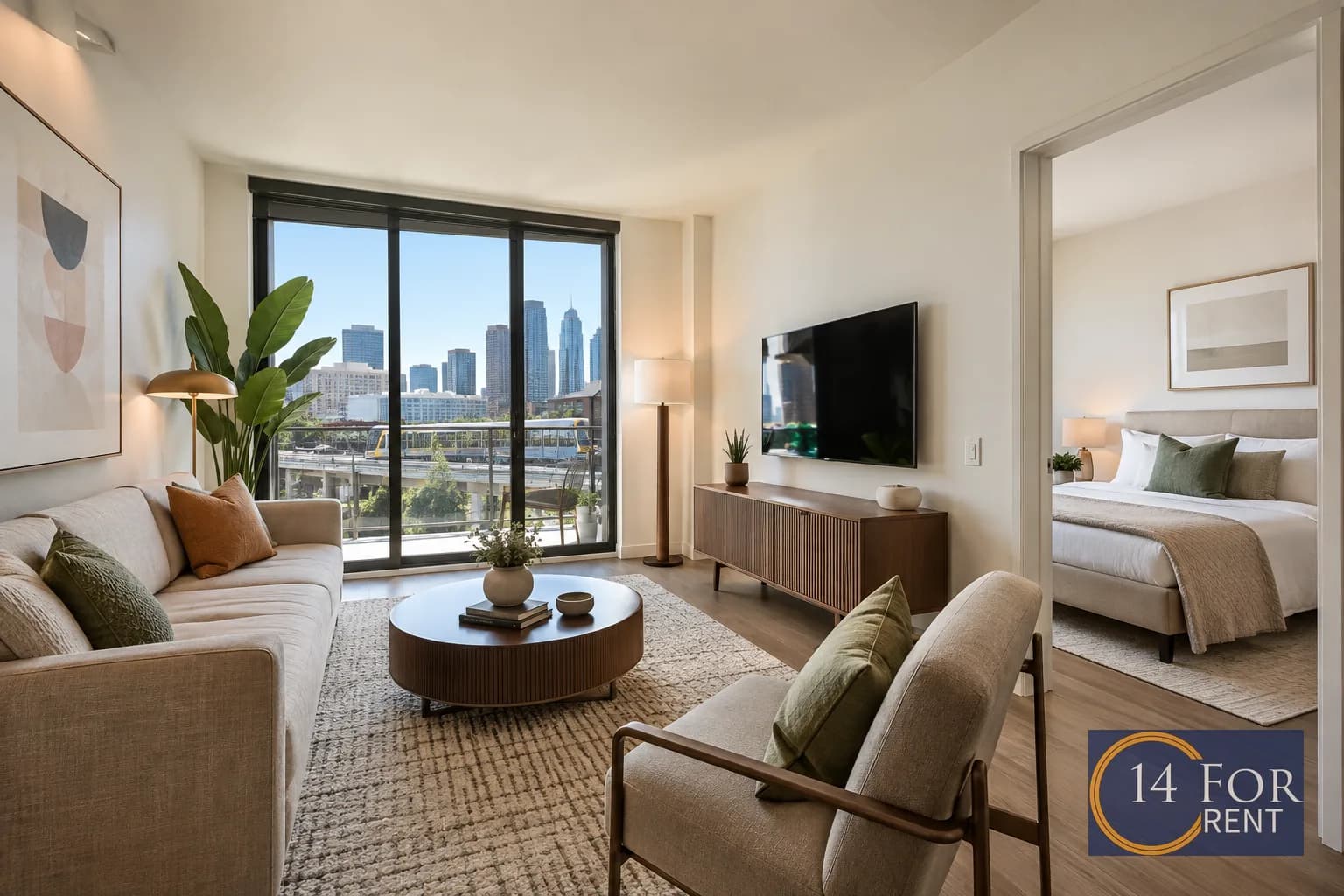 One-bedroom apartment interior featuring metro access in Los Angeles.